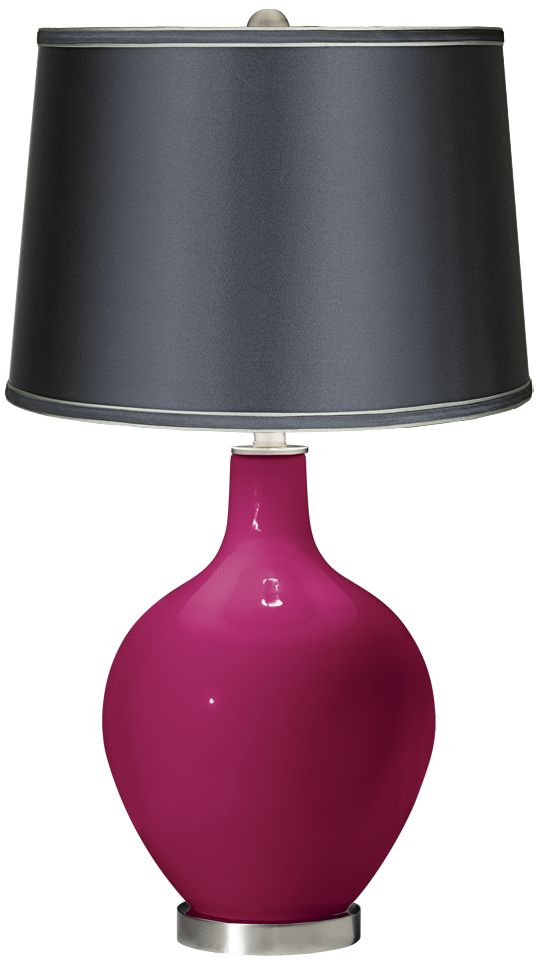 Vivacious - Satin Dark Gray Shade Ovo Table Lamp