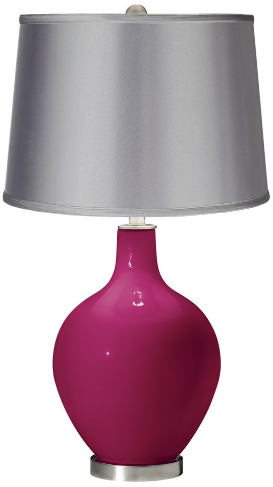 Vivacious - Satin Light Gray Shade Ovo Table Lamp