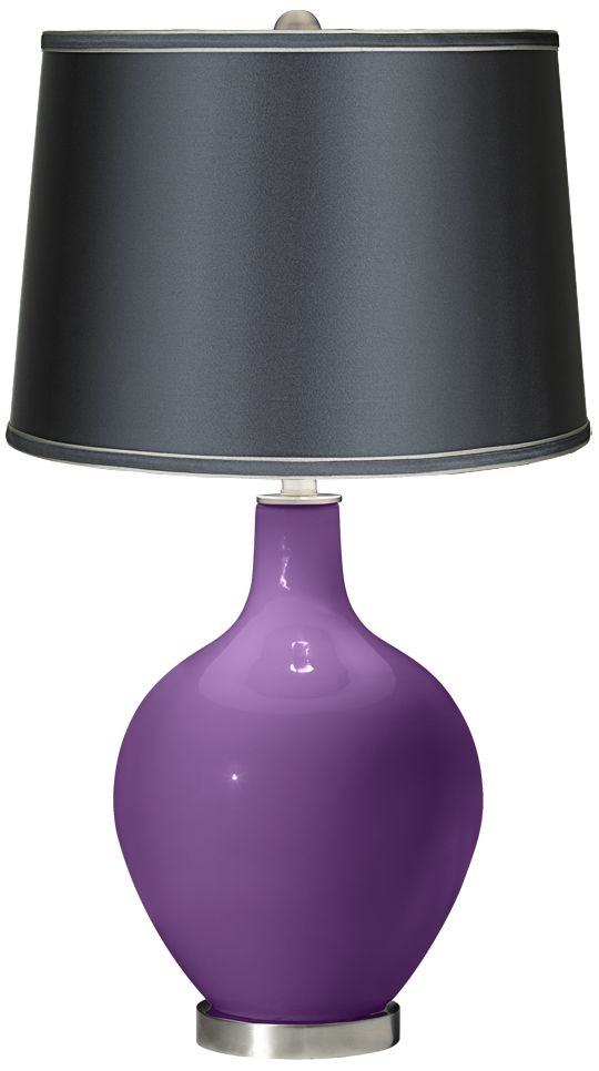 Passionate Purple - Satin Dark Gray Shade Ovo Table Lamp