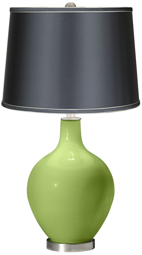Lime Rickey - Satin Dark Gray Shade Ovo Table Lamp