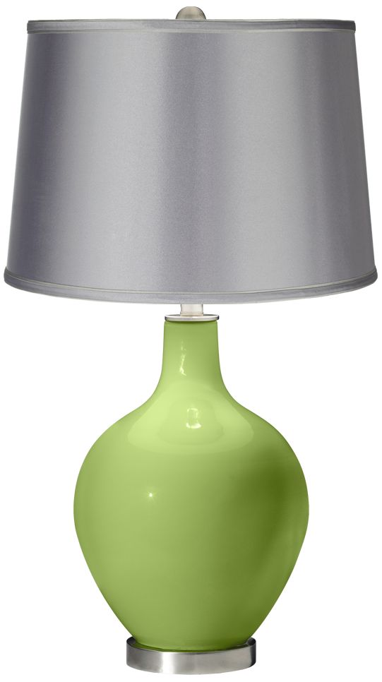 Lime Rickey - Satin Light Gray Shade Ovo Table Lamp