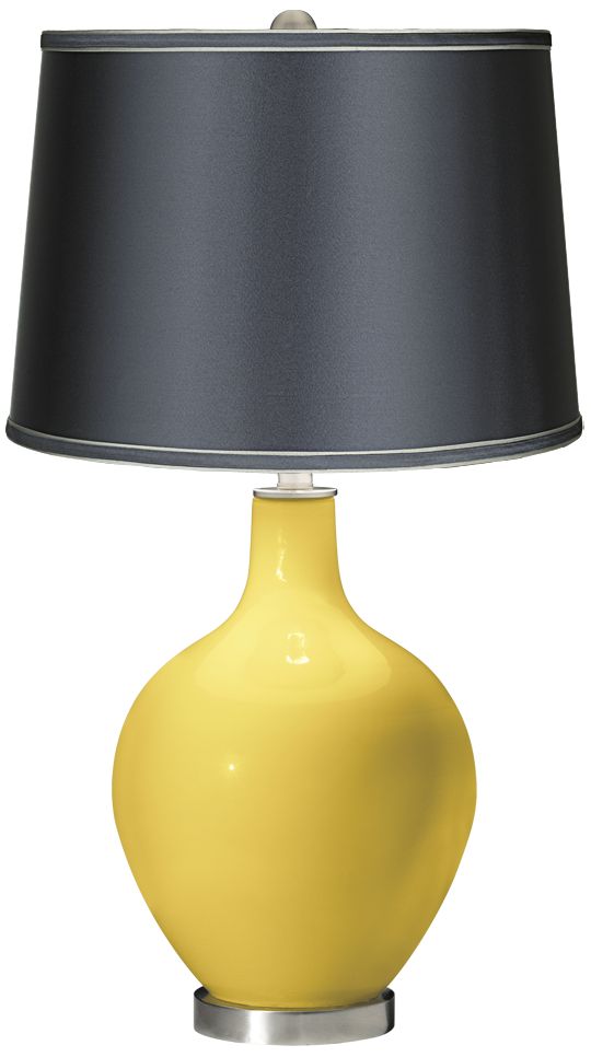 Daffodil - Satin Dark Gray Shade Ovo Table Lamp