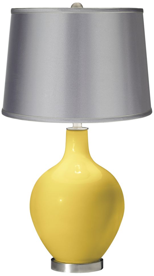 Daffodil - Satin Light Gray Shade Ovo Table Lamp
