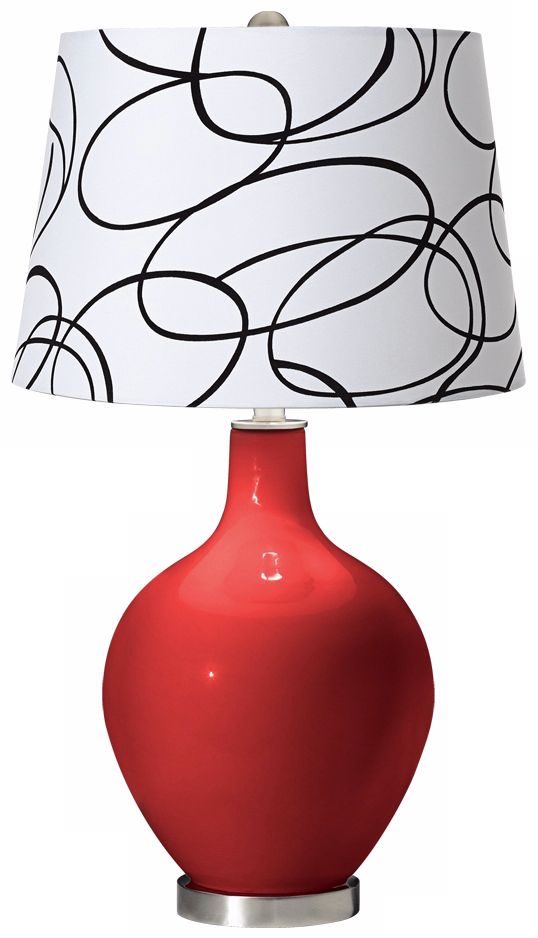 Cherry Tomato Squiggle Shade Ovo Table Lamp