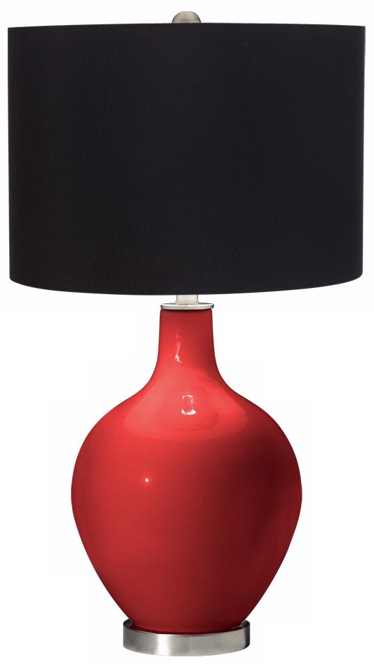 Cherry Tomato Black Shade Ovo Table Lamp