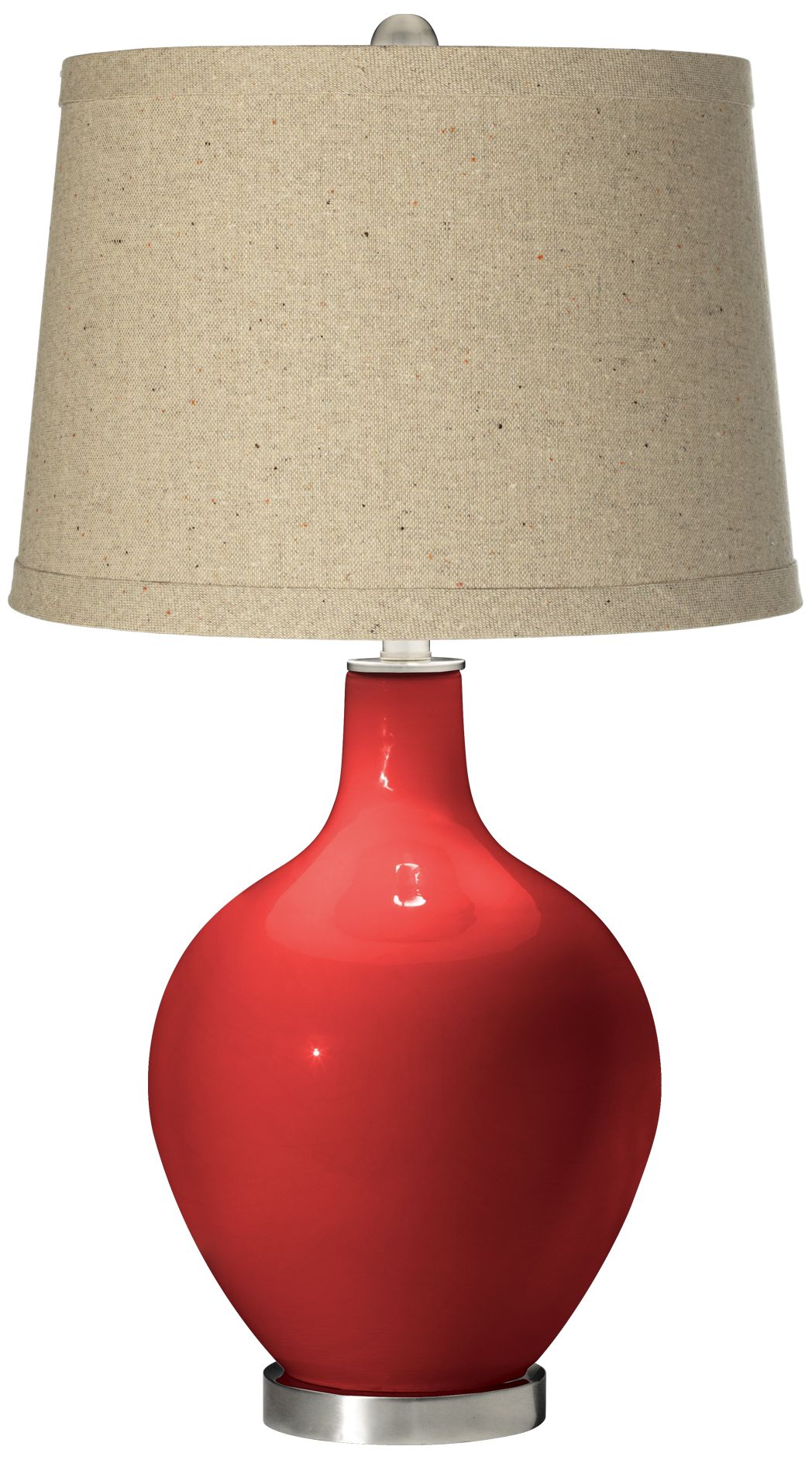 Cherry Tomato Oatmeal Linen Shade Ovo Table Lamp