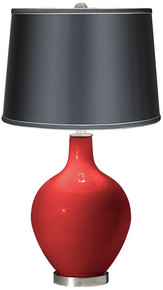 Cherry Tomato - Satin Dark Gray Shade Ovo Table Lamp