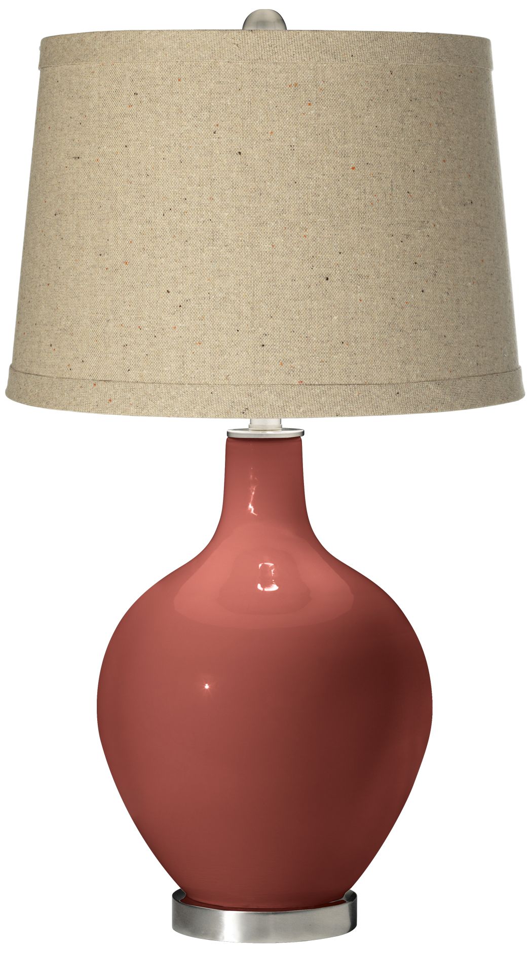 Brick Paver Oatmeal Linen Shade Ovo Table Lamp