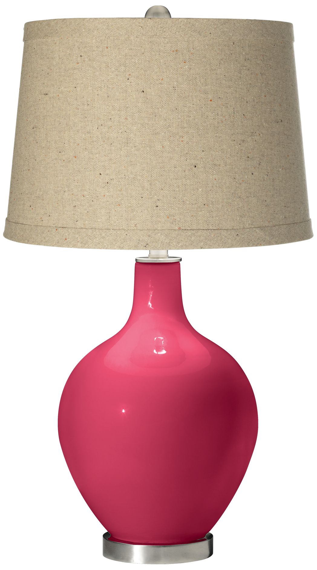 Eros Pink Oatmeal Linen Shade Ovo Table Lamp