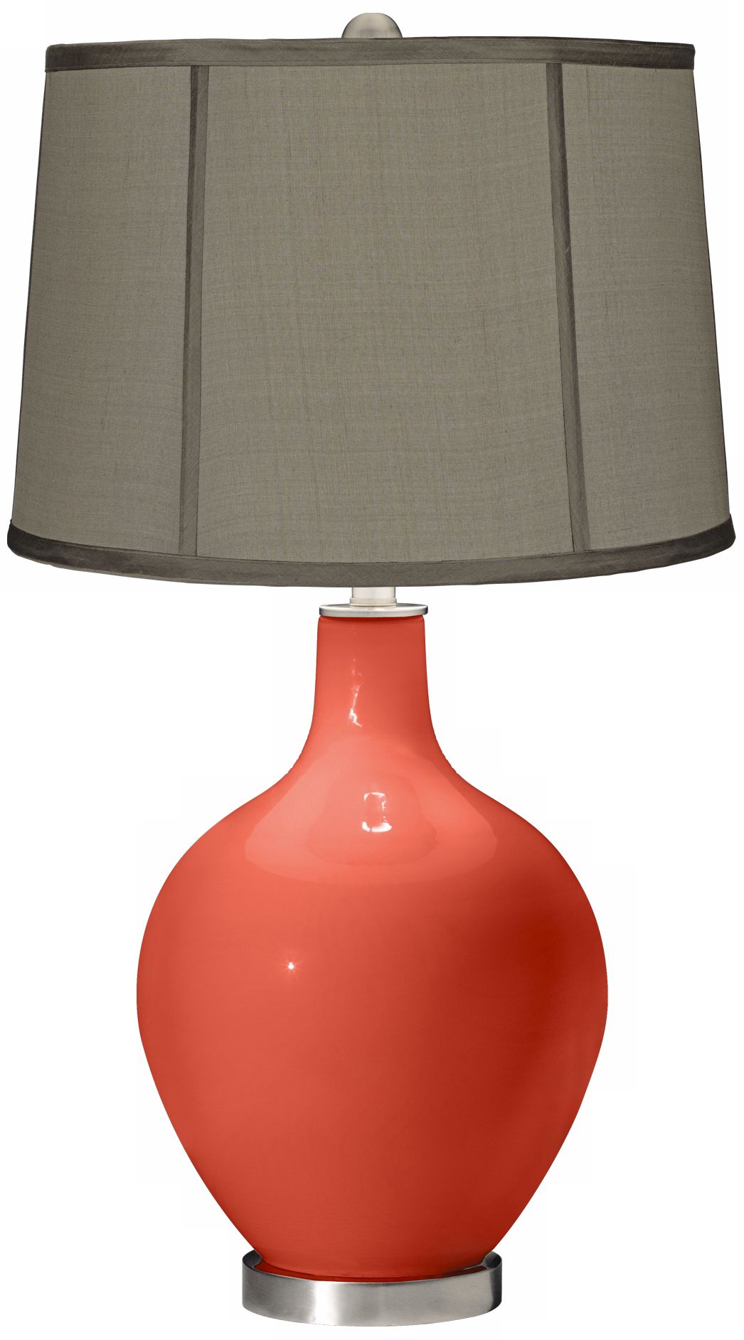 Modern Orange Gray Dupioni Silk Shade Ovo Table Lamp