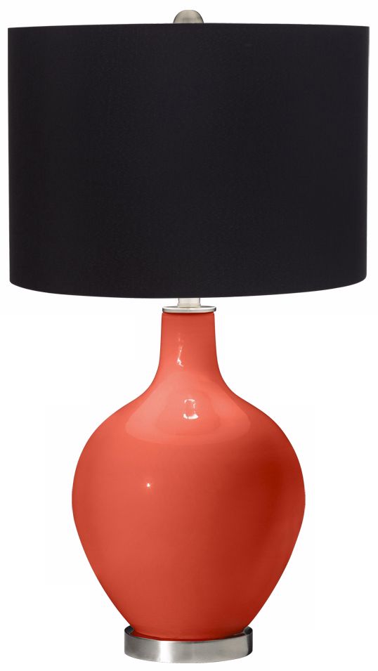 Modern Orange Black Shade Ovo Table Lamp
