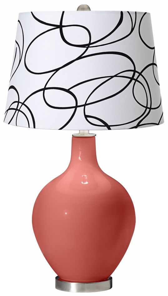 Coral Reef Squiggle Shade Ovo Table Lamp