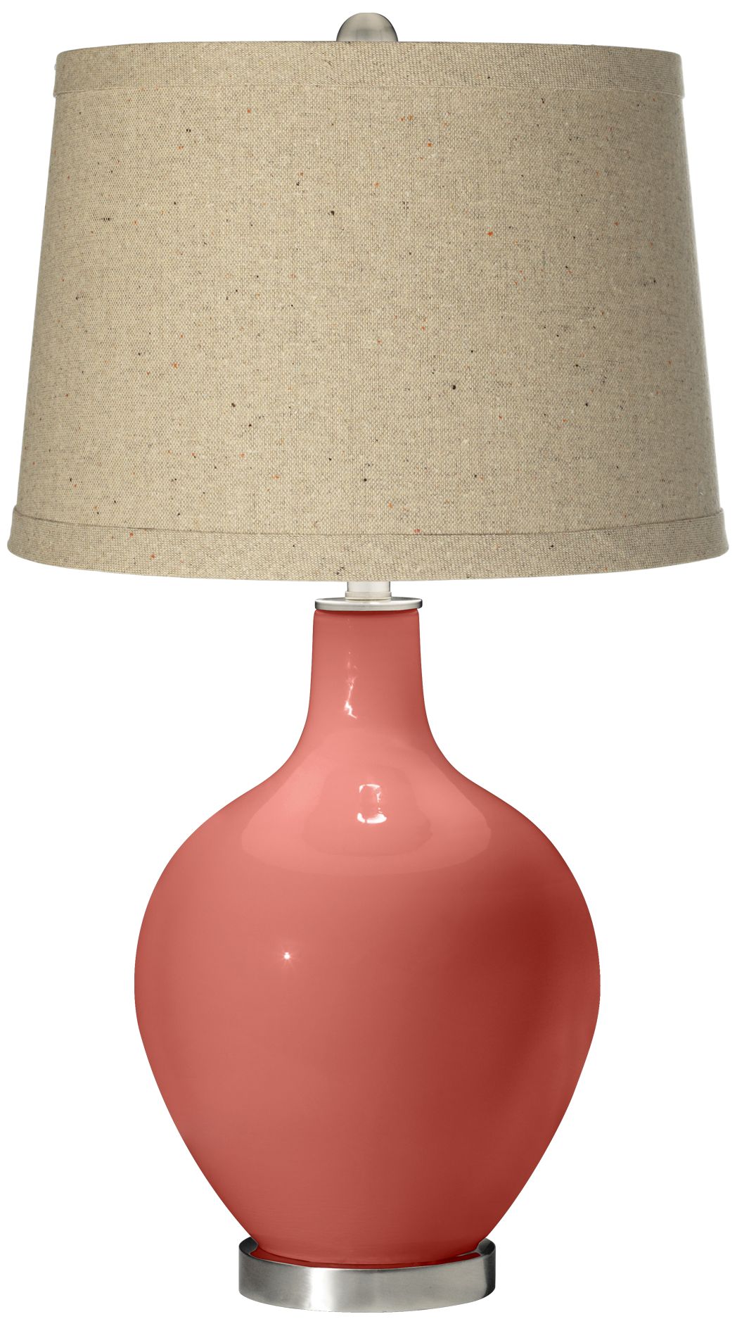 Coral Reef Oatmeal Linen Shade Ovo Table Lamp