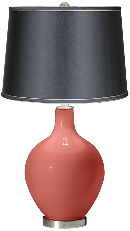 Coral Reef - Satin Dark Gray Shade Ovo Table Lamp