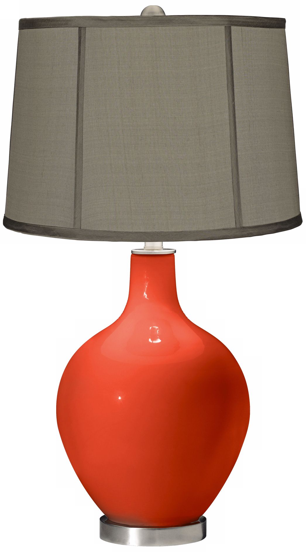 Daredevil Gray Dupioni Silk Shade Ovo Table Lamp