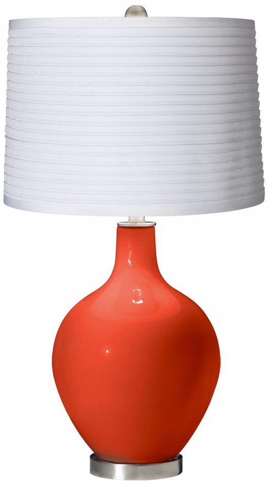 Daredevil White Pleated Shade Ovo Table Lamp