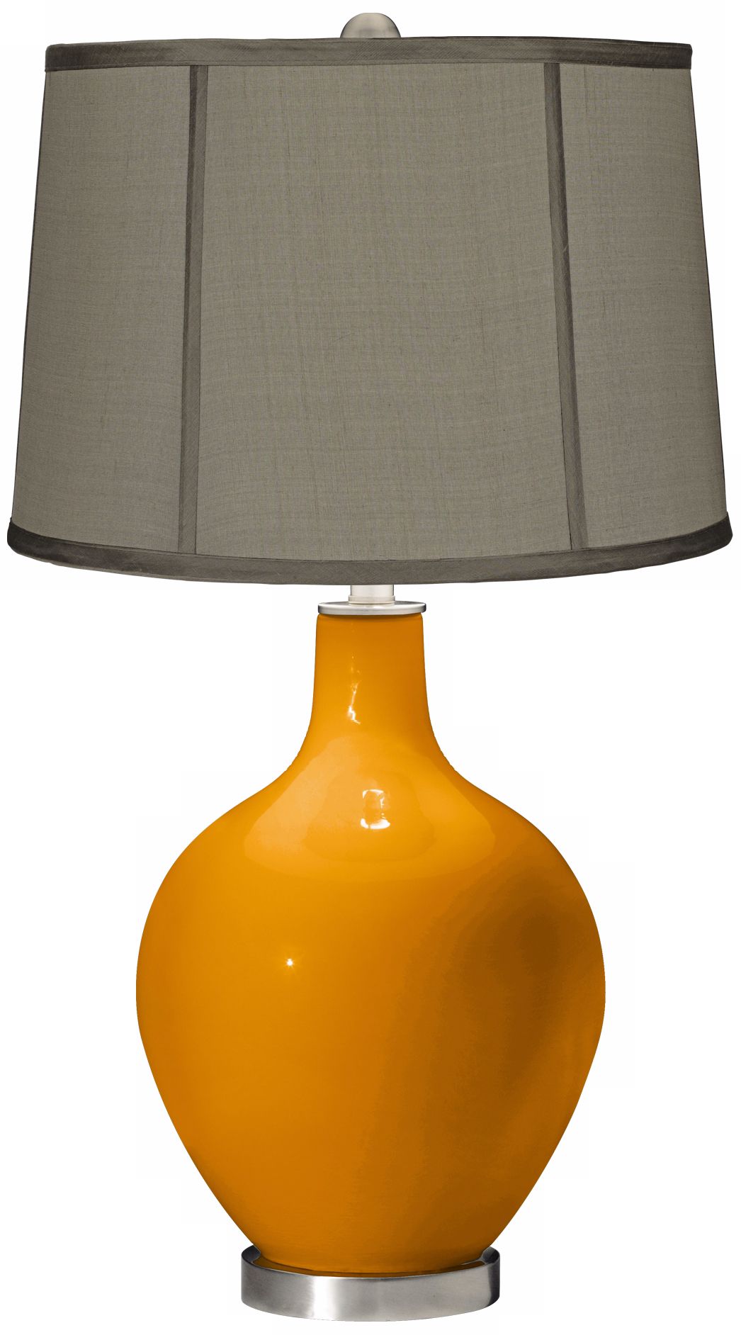 Carnival Gray Dupioni Silk Shade Ovo Table Lamp
