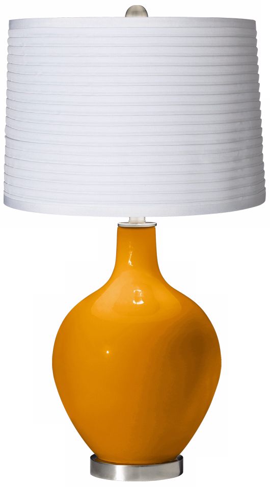 Carnival White Pleated Shade Ovo Table Lamp