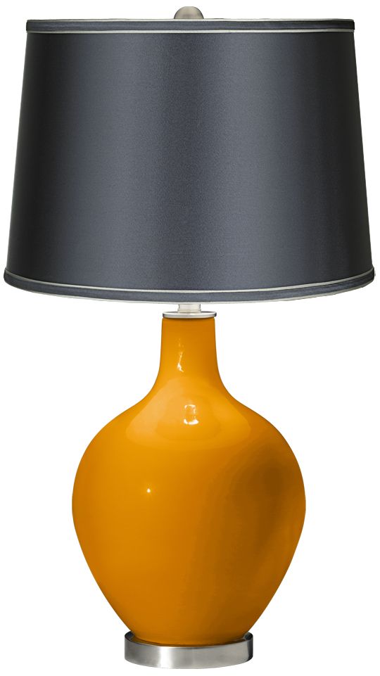 Carnival - Satin Dark Gray Shade Ovo Table Lamp