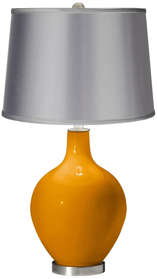 Carnival - Satin Light Gray Shade Ovo Table Lamp