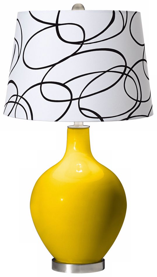 Citrus Squiggle Shade Ovo Table Lamp