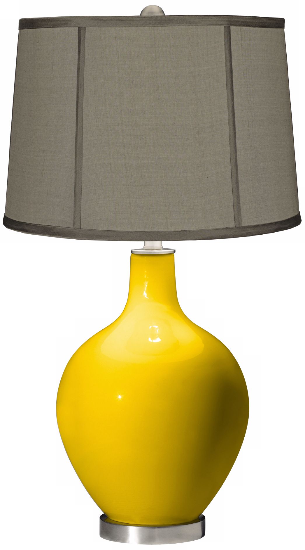 Citrus Gray Dupioni Silk Shade Ovo Table Lamp