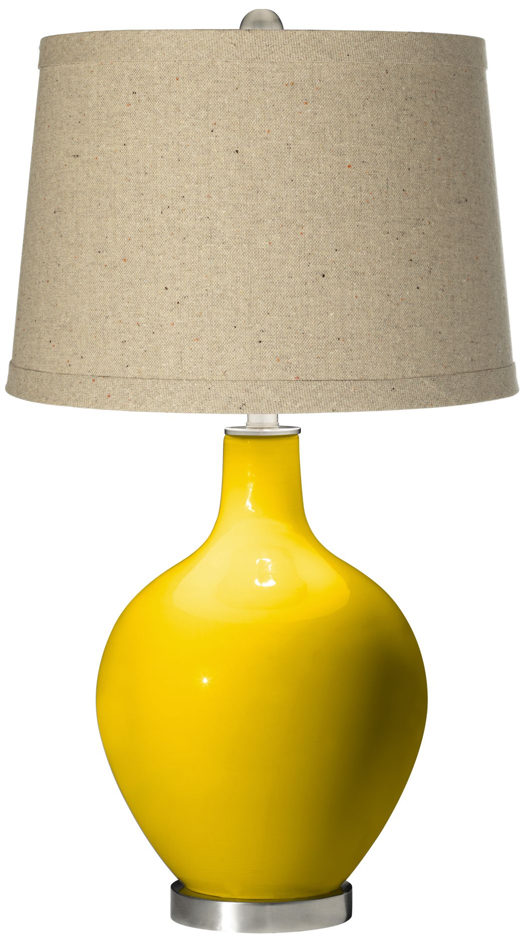 Citrus Oatmeal Linen Shade Ovo Table Lamp