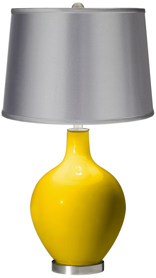 Citrus - Satin Light Gray Shade Ovo Table Lamp