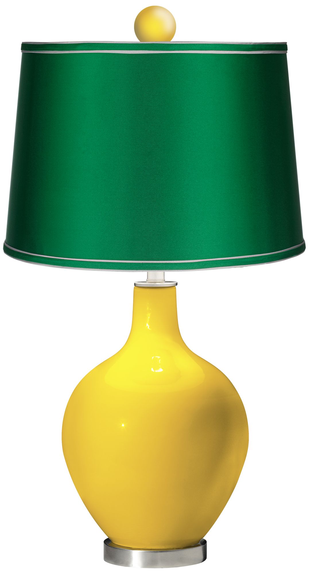 Citrus - Satin Emerald Ovo Table Lamp with Color Finial