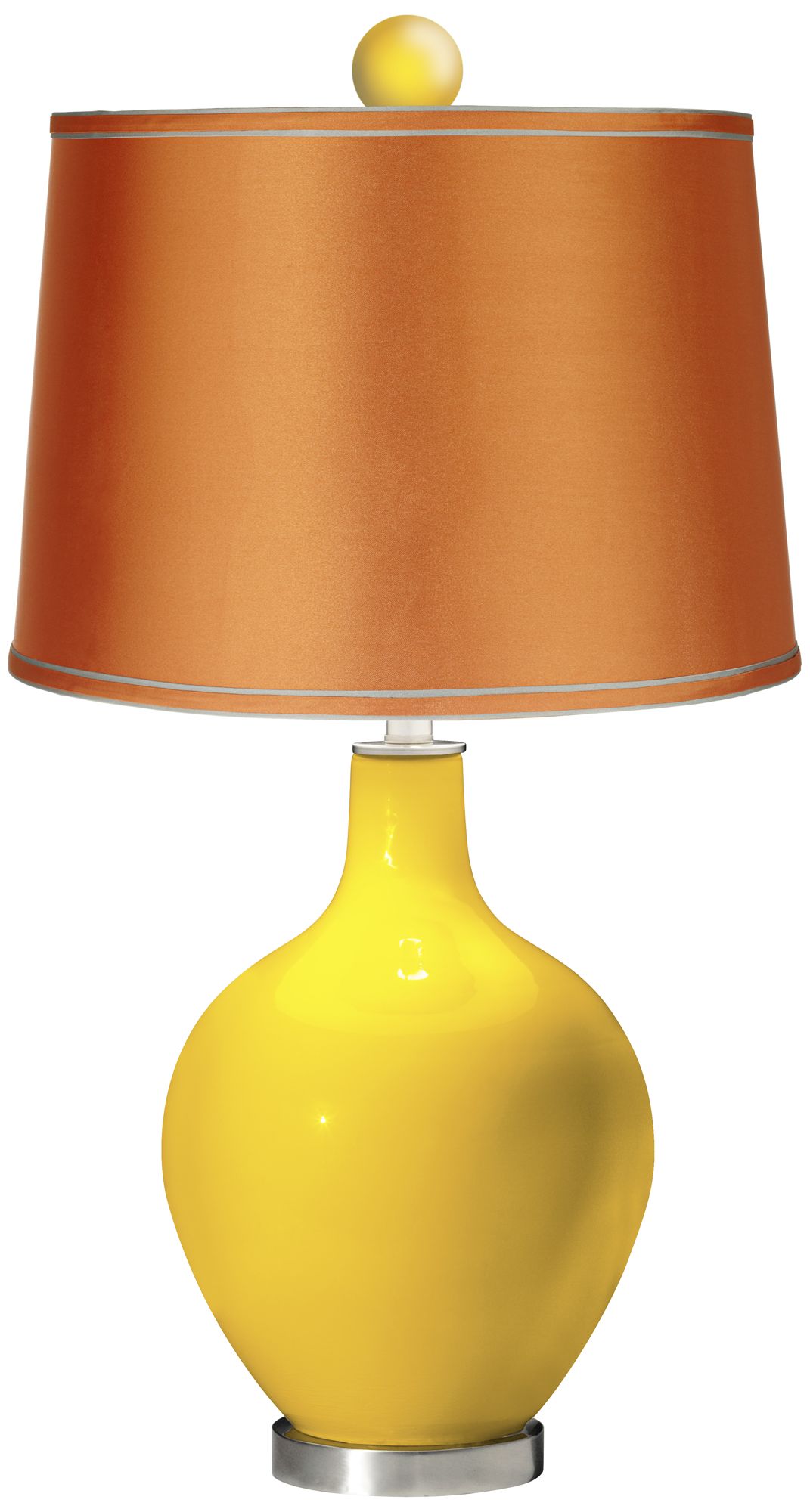 Citrus - Satin Orange Ovo Table Lamp with Color Finial