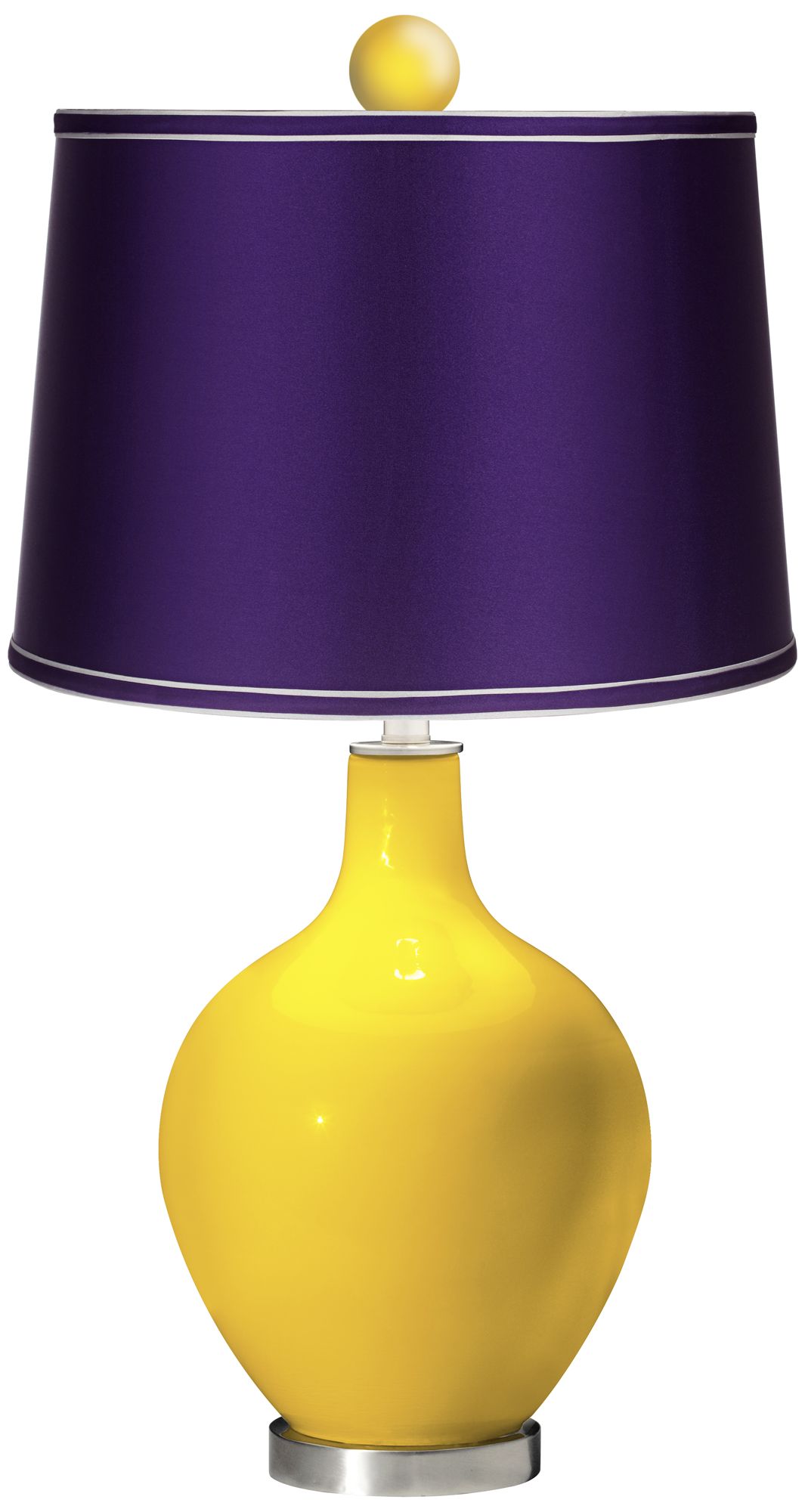 Citrus - Satin Purple Ovo Table Lamp with Color Finial