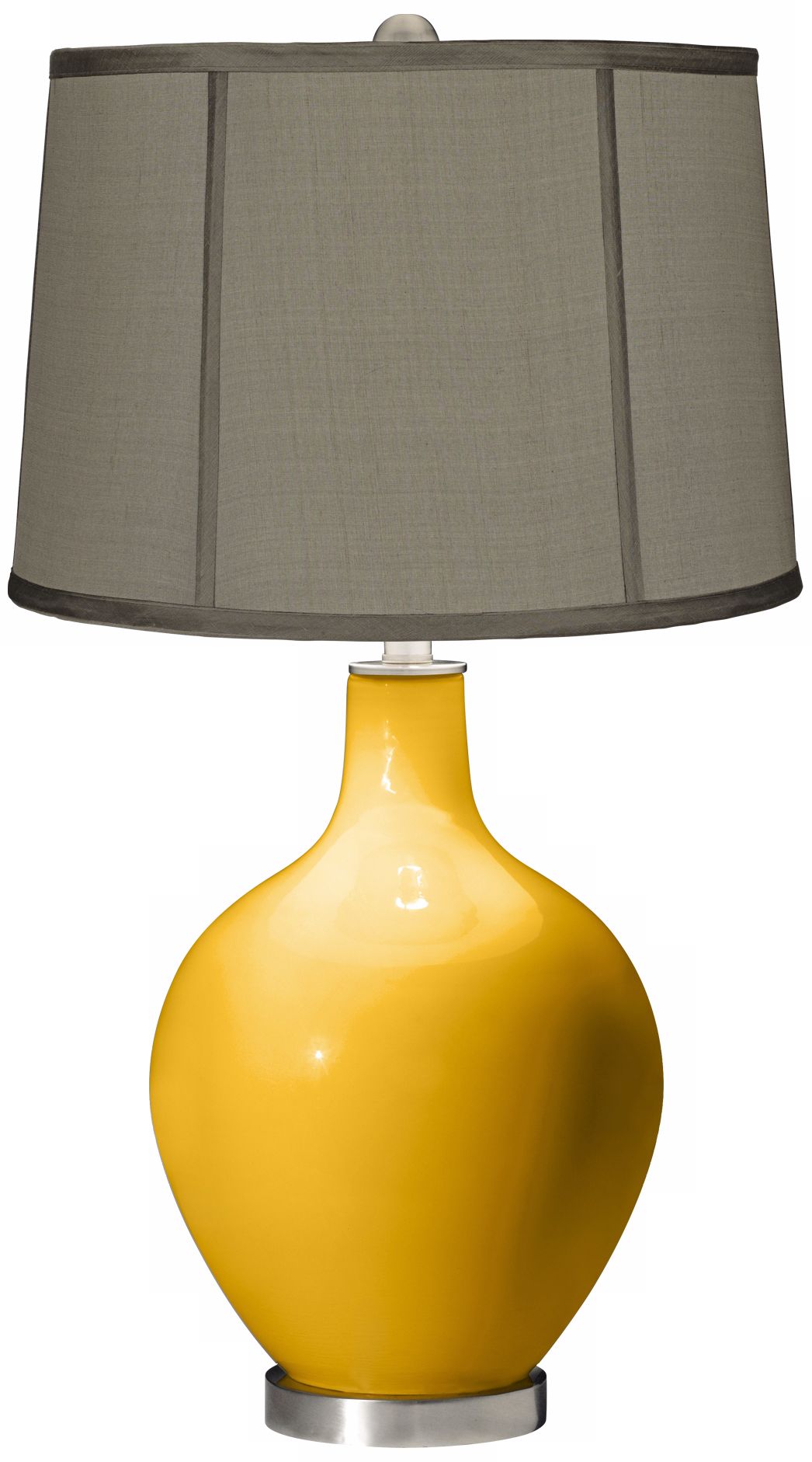 Goldenrod Gray Dupioni Silk Shade Ovo Table Lamp