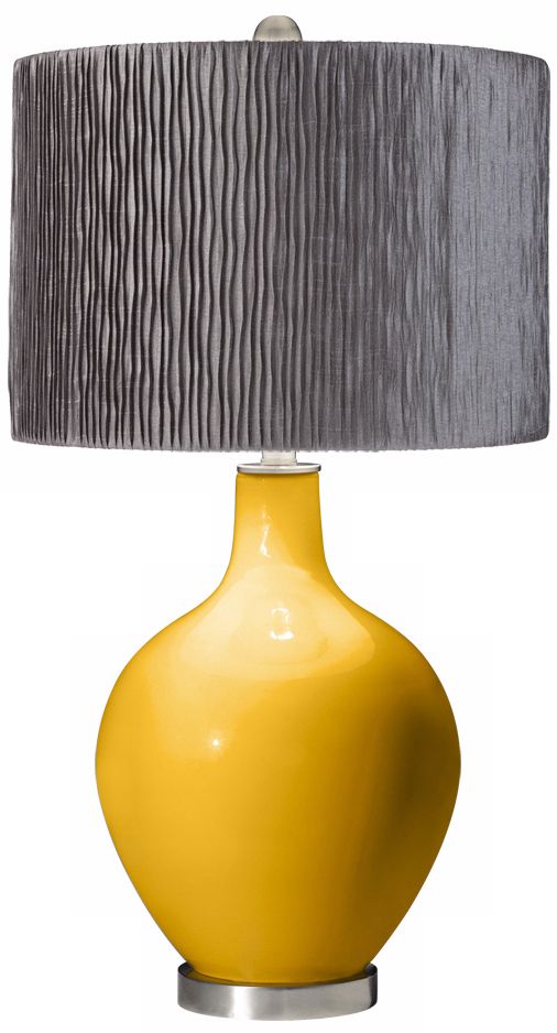 Goldenrod Morell Silver Pleat Shade Ovo Table Lamp