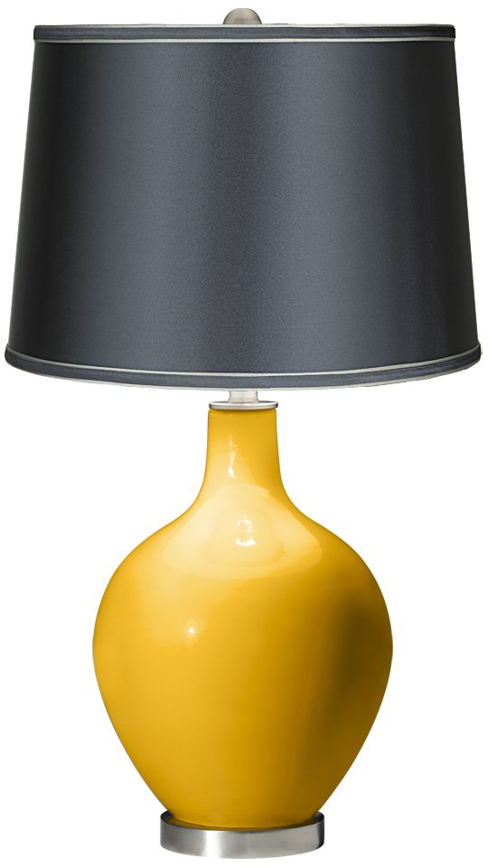 Goldenrod - Satin Dark Gray Shade Ovo Table Lamp