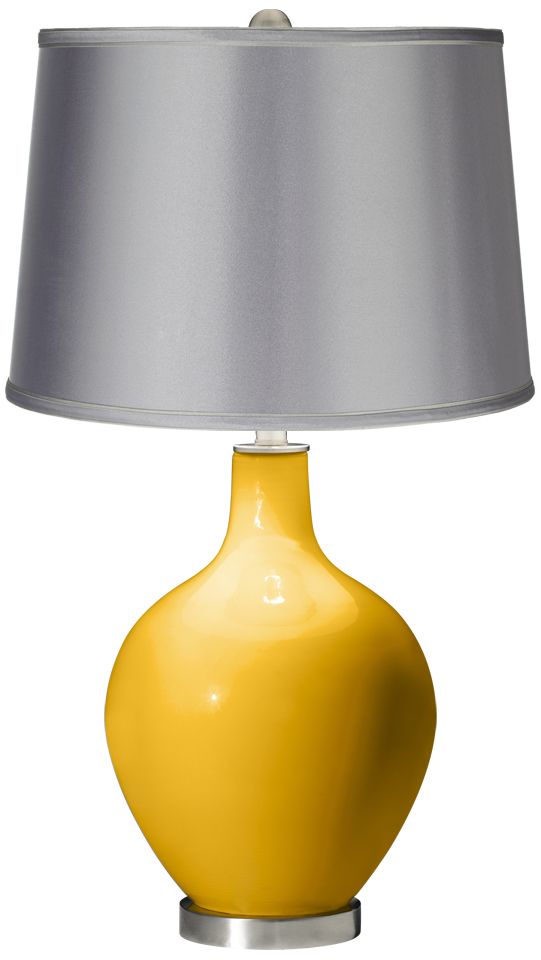 Goldenrod - Satin Light Gray Shade Ovo Table Lamp
