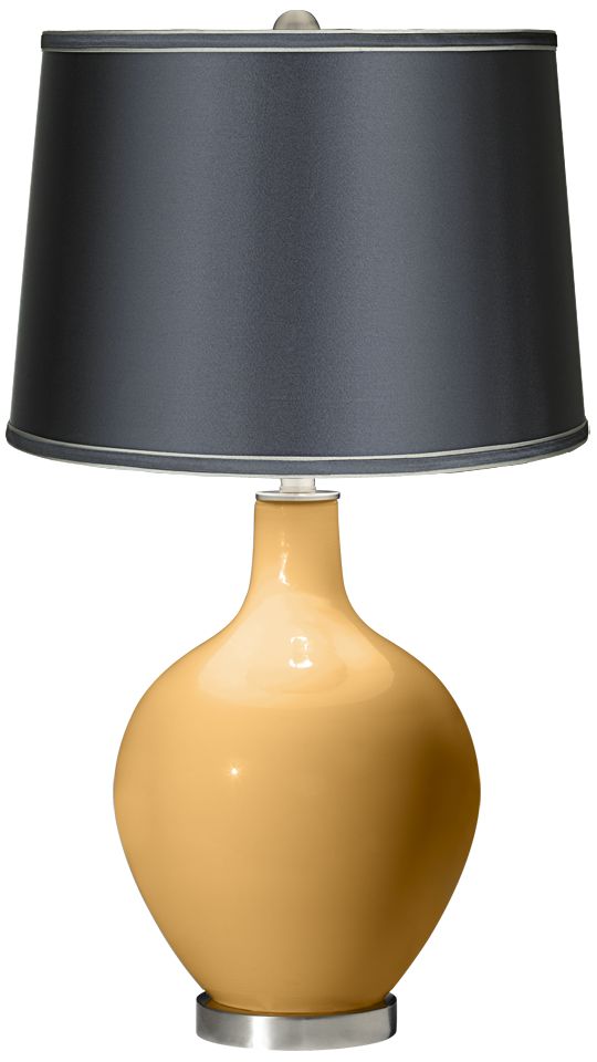 Harvest Gold - Satin Dark Gray Shade Ovo Table Lamp