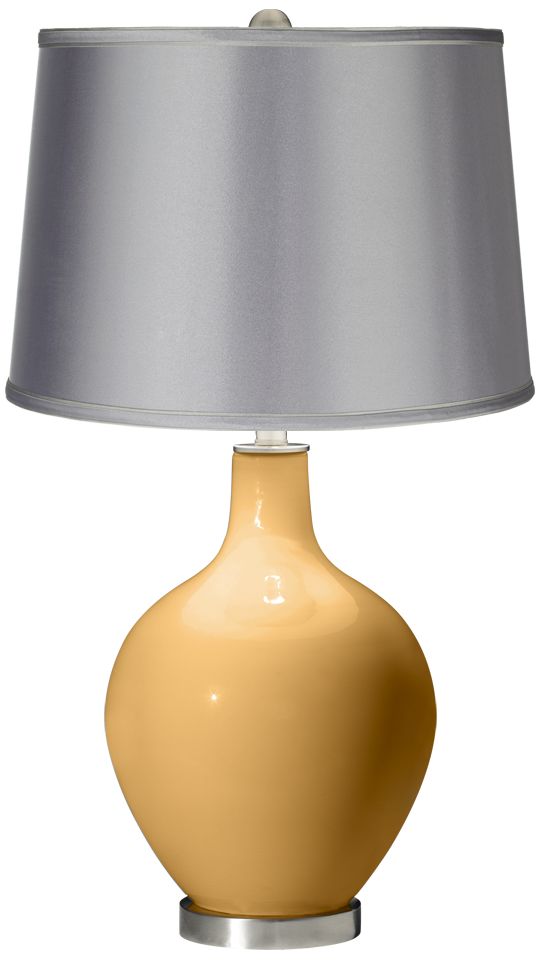 Harvest Gold - Satin Light Gray Shade Ovo Table Lamp