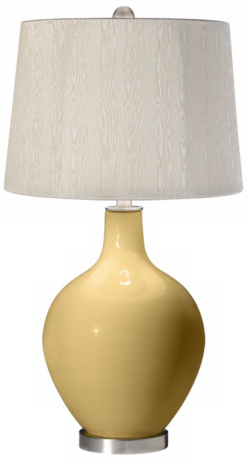 Humble Gold Cream Wood Grain Shade Ovo Table Lamp
