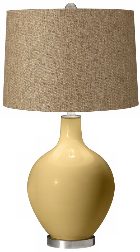 Humble Gold Tan Woven Ovo Table Lamp