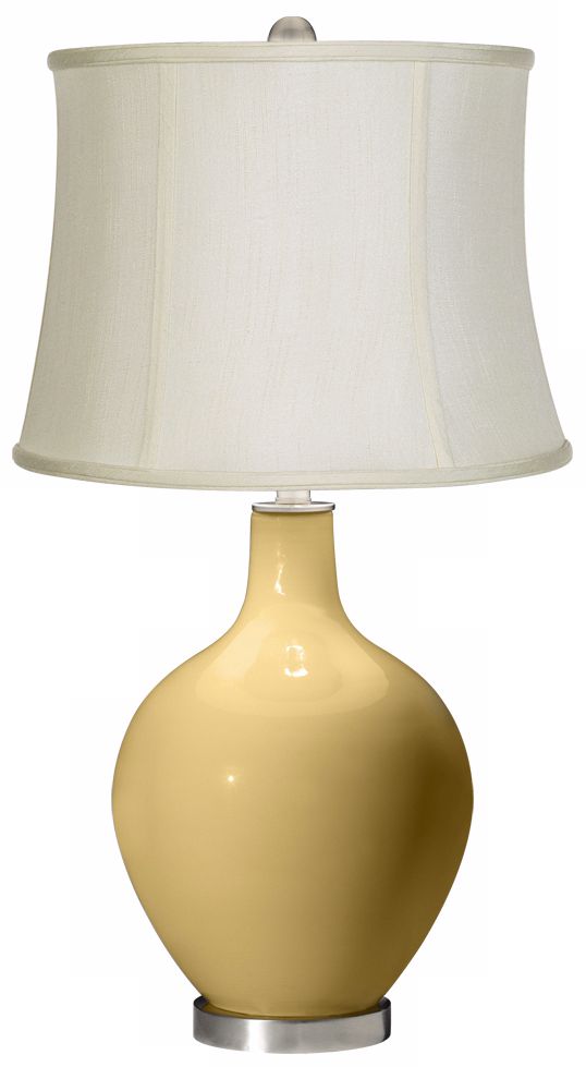 Humble Gold Creme Fabric Drum Ovo Table Lamp