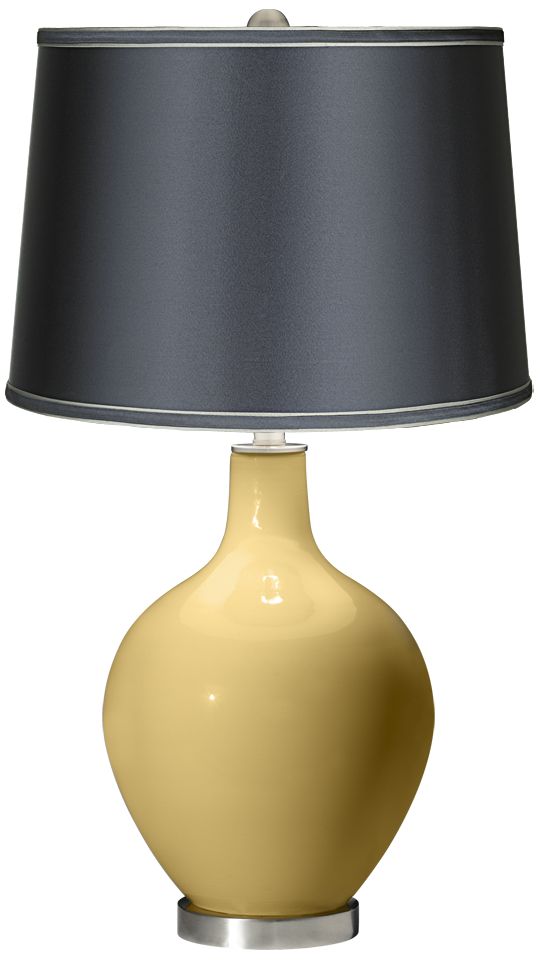 Humble Gold - Satin Dark Gray Shade Ovo Table Lamp