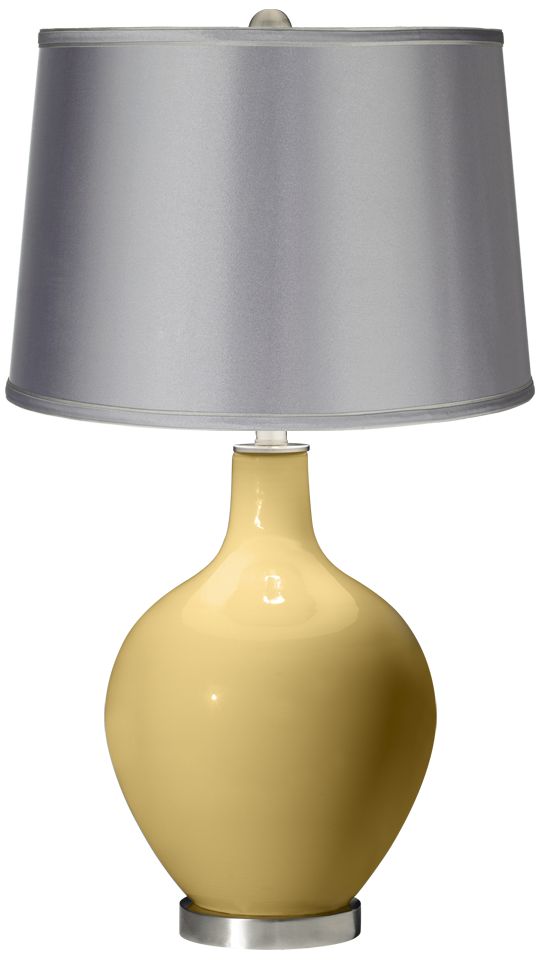 Humble Gold - Satin Light Gray Shade Ovo Table Lamp