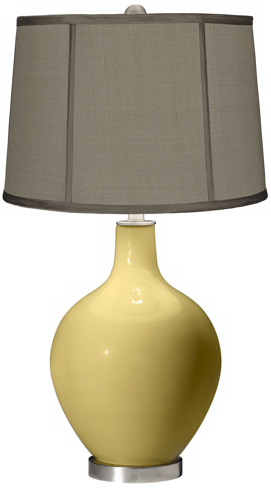 Butter Up Gray Dupioni Silk Shade Ovo Table Lamp