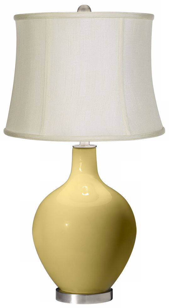 Butter Up Creme Fabric Drum Ovo Table Lamp