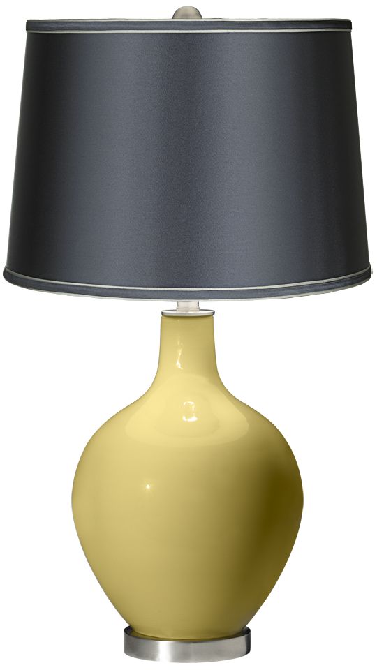 Butter Up - Satin Dark Gray Shade Ovo Table Lamp