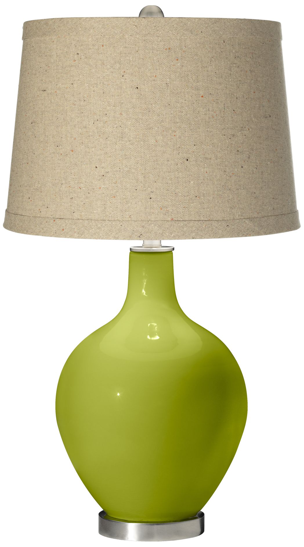 Parakeet Oatmeal Linen Shade Ovo Table Lamp