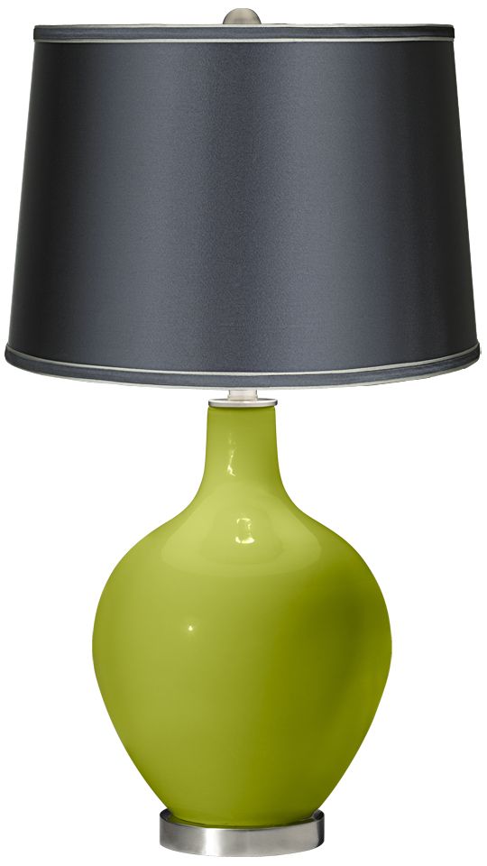 Parakeet - Satin Dark Gray Shade Ovo Table Lamp