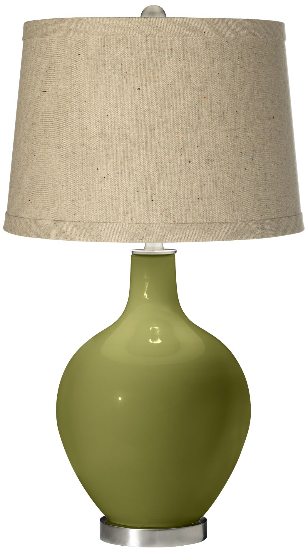 Rural Green Oatmeal Linen Shade Ovo Table Lamp