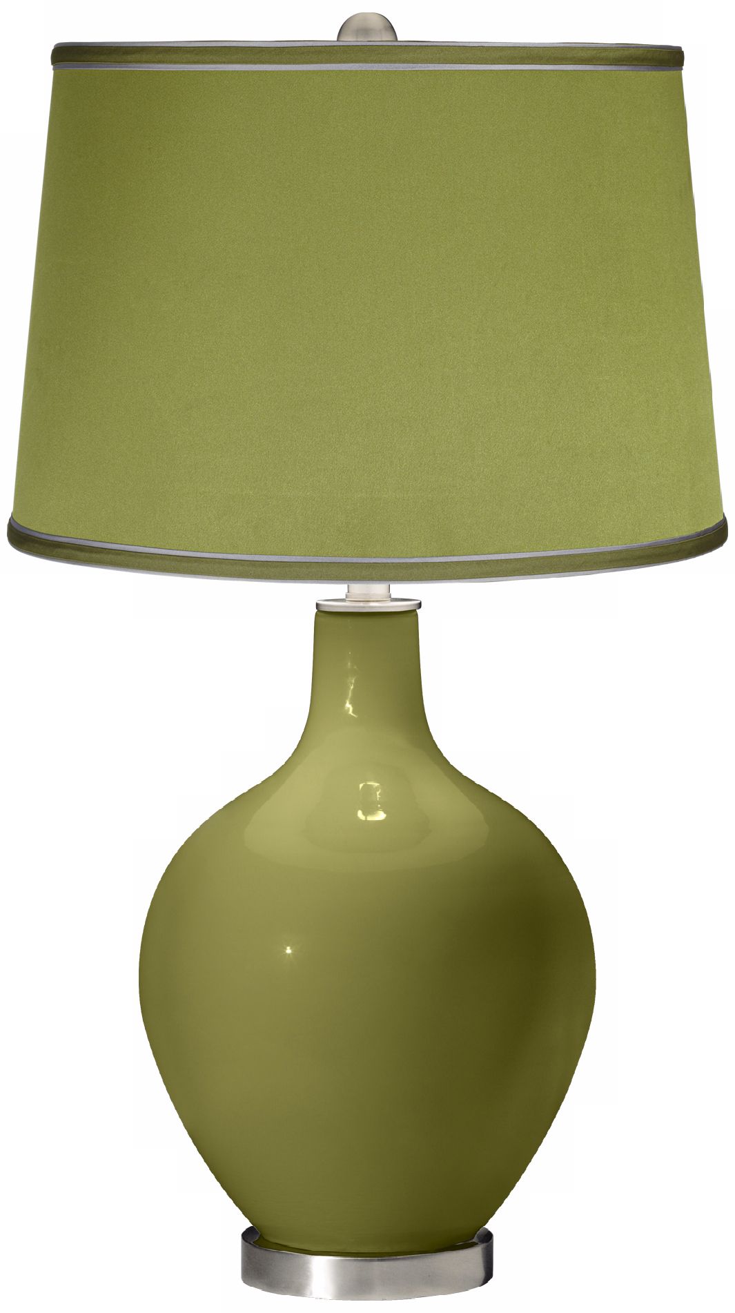 Rural Green - Satin Olive Green Shade Ovo Table Lamp