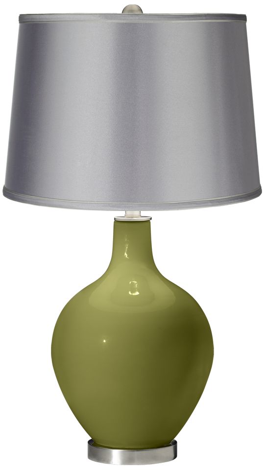 Rural Green - Satin Light Gray Shade Ovo Table Lamp